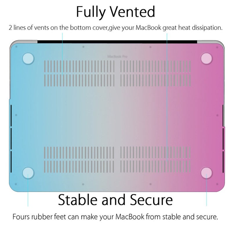 UESWILL Matte Hard Shell Case Cover Compatible with MacBook Pro (Retina, 13 inch, Early 2015/2014/2013/Late 2012), Model A1502/A1425, No CD-ROM, No USB-C, Rainbow - Image 4
